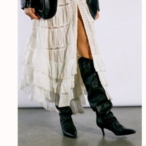 Free People Black Sloane Slouch Boot -Size 38